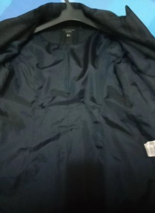 Abrigo Cortefiel cuadros gris y negro Talla S