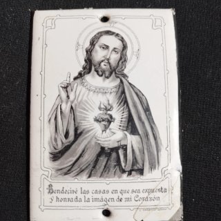 Placa antigua Sagrado Corazón de Jesús