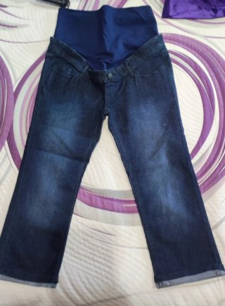 Vaquero premamá azul
