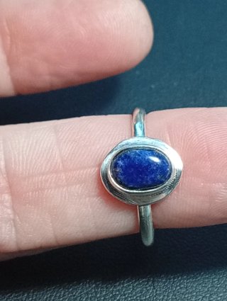 Anillo Plata Ley Piedra lapizlazuli