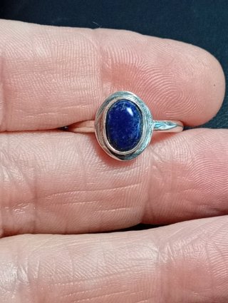 Anillo Plata Ley Piedra lapizlazuli