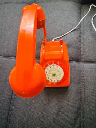 Lámpara Teléfono Antiguo Francés Roja