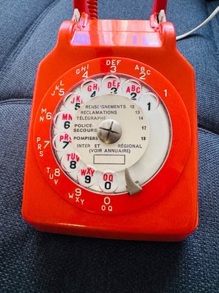 Lámpara Teléfono Antiguo Francés Roja