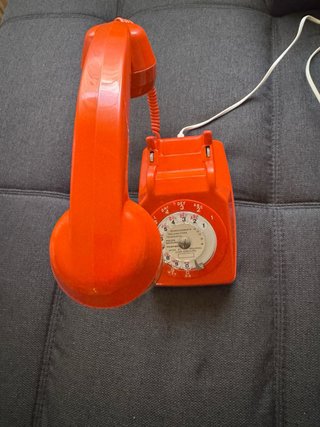Lámpara Teléfono Antiguo Francés Roja