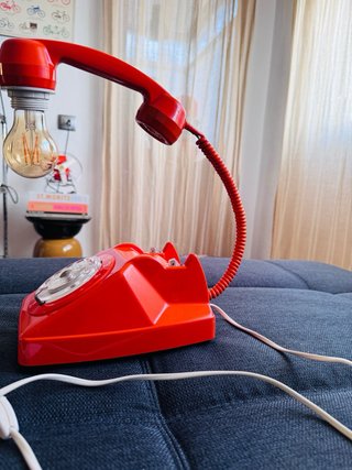 Lámpara Teléfono Antiguo Francés Roja