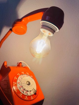 Lámpara Teléfono Antiguo Francés Roja