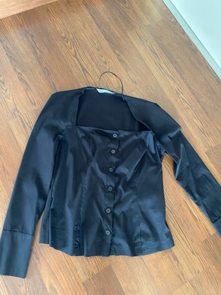 Camisa Zara manga larga escote cuadrado Talla L