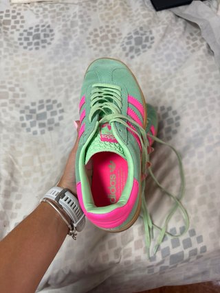 Zapatillas Adidas Gazelle Talla 36 Verdes/Rosas