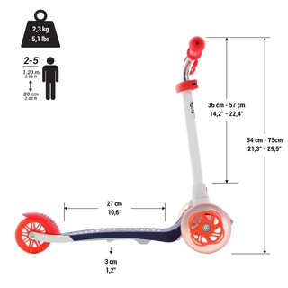 Patinete 3 Ruedas Decathlon Oxelo CON LUCES LED