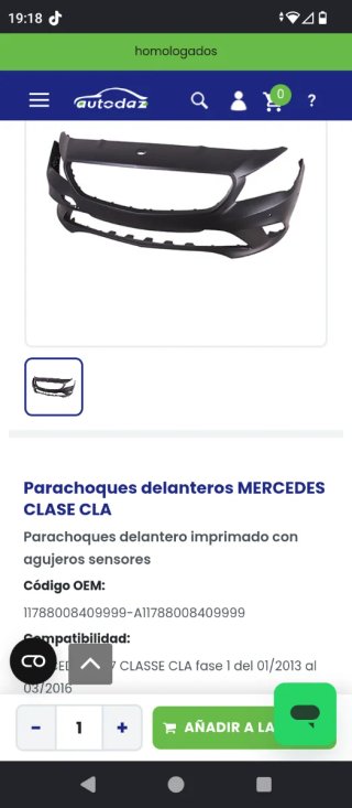 Parachoques Delantero Mercedes Clase CLA