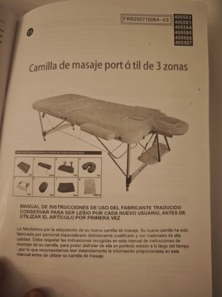 Camilla portátil de 3 zonas, 70 ancho y taburete.