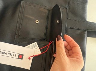 Bolso Tote Piel Zara SPRLS Unisex Negro