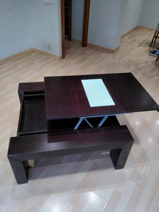 Mesa de centro moderna madera y cristal