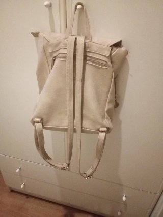 Bolso Mochila Beige Mujer