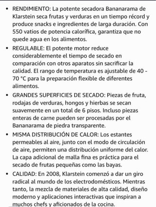 Deshidratador Klarstein BPA Free