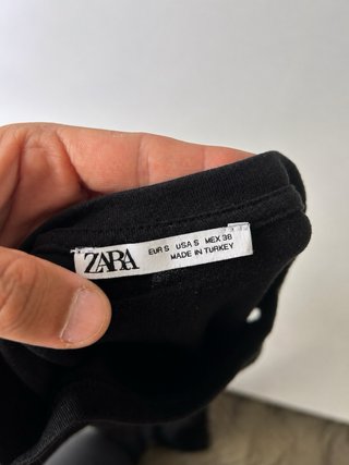 Camiseta Zara Básica Hombre Talla S Algodón Negra