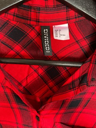 Camisa cuadros H&M roja y negra