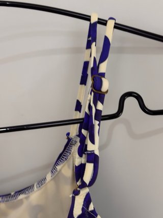 Bañador señora estampado morado y blanco