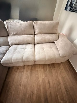 Sofá chaise longue 2,80m tela ante gris