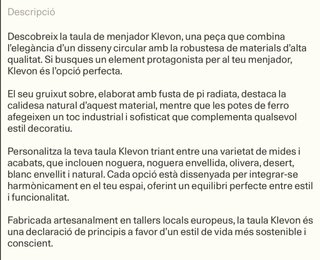Mesa Redonda Klevon 120cm Hannun+4sillas de regalo
