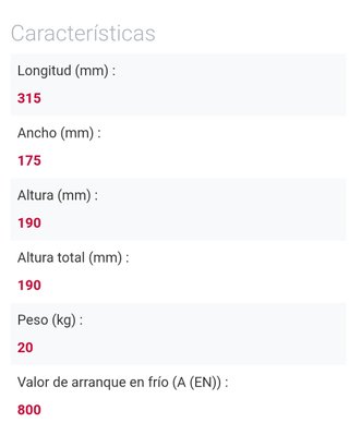 Batería Coche Polar 12V 92Ah 800A