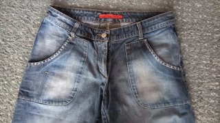 Jeans donna vita alta tasconi
