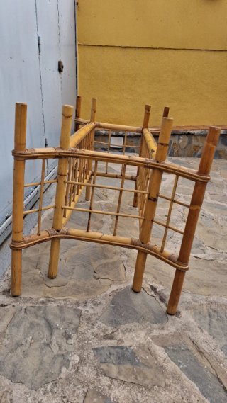 Mesa Bambú y Ratán Sin Cristal 1'26x70cm