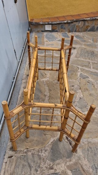 Mesa Bambú y Ratán Sin Cristal 1'26x70cm