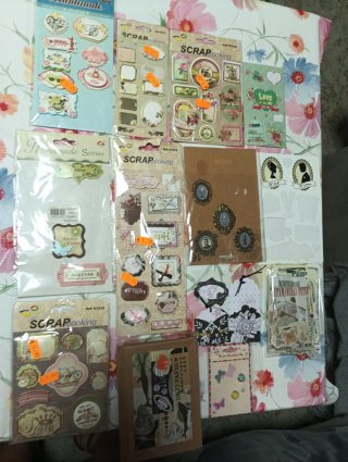 Lote pegatinas scrapbooking handmade