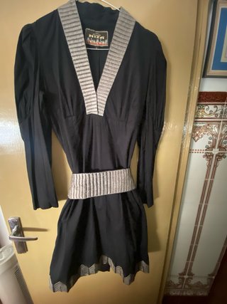 Vestido Niza Negro y Plata Talla L