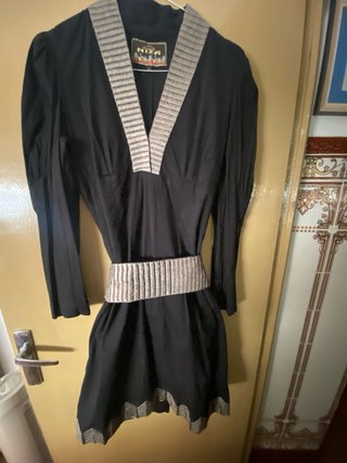 Vestido Niza Negro y Plata Talla L