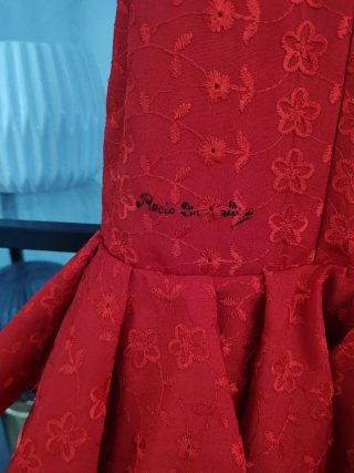 Traje de flamenca Rocio Trastallino rojo