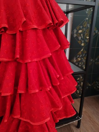 Traje de flamenca Rocio Trastallino rojo