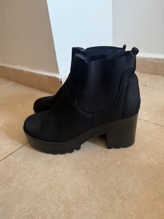 Botines negros plataforma tacón grueso