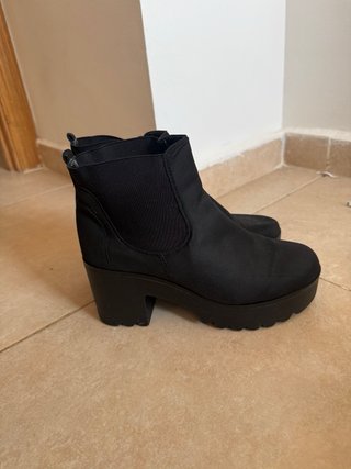 Botines negros plataforma tacón grueso