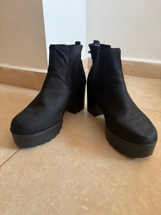 Botines negros plataforma tacón grueso