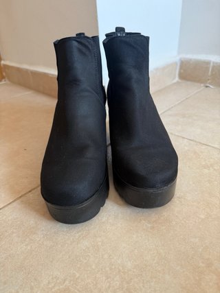 Botines negros plataforma tacón grueso