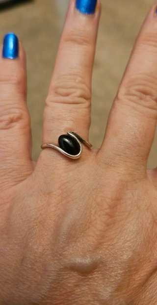 Anillo Plata Piedra Azabache