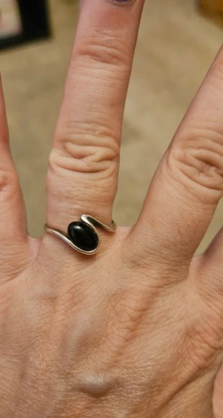 Anillo Plata Piedra Azabache