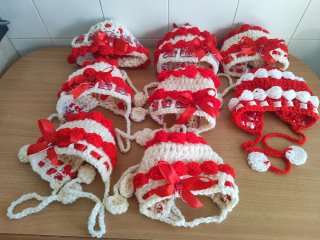 Gorros lana hechos a mano 1-2 años