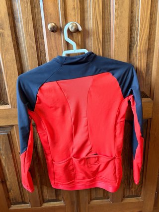 Maillot ciclismo infantil manga larga rojo