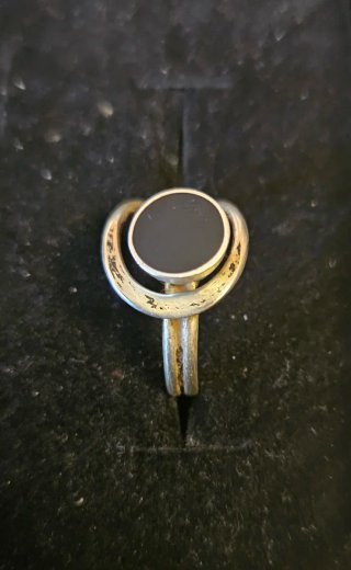 Anillo Plata Diseño Correa Azabache