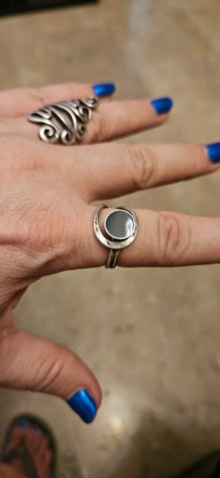 Anillo Plata Diseño Correa Azabache