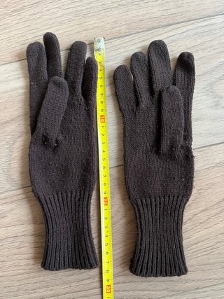 Guantes Marrones y Dorados de piel y punto