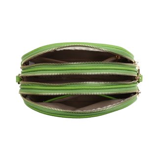 Bolsa bandolera verde con 3 compartimentos