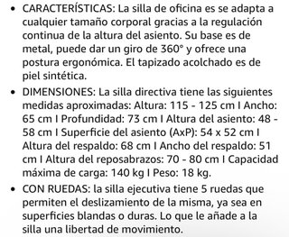 Silla de oficina XL