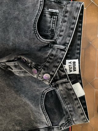 Vaqueros Bimba y Lola Talla 40 Tiro Alto Gris