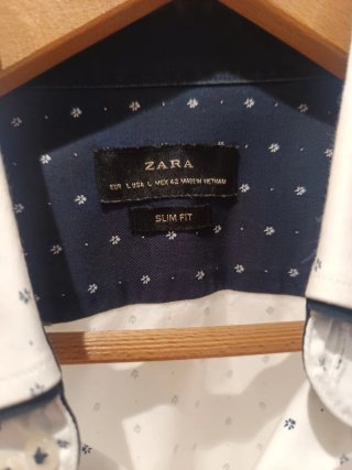 Camisa Zara Slim Fit Estampada Talla M