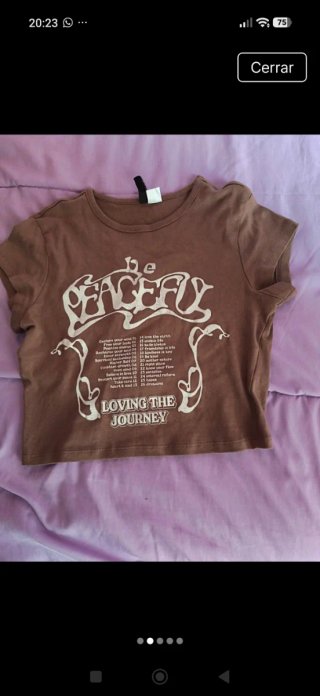 Camiseta manga corta marrón