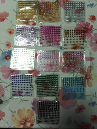 Lote pegatinas piedras brillantes colores